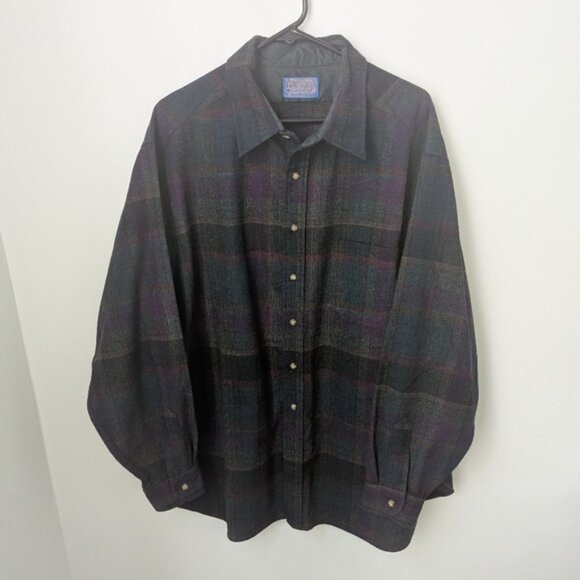 Vintage 60s Men's Pendleton Wool Flannel, 2XL - Picture 1 of 6